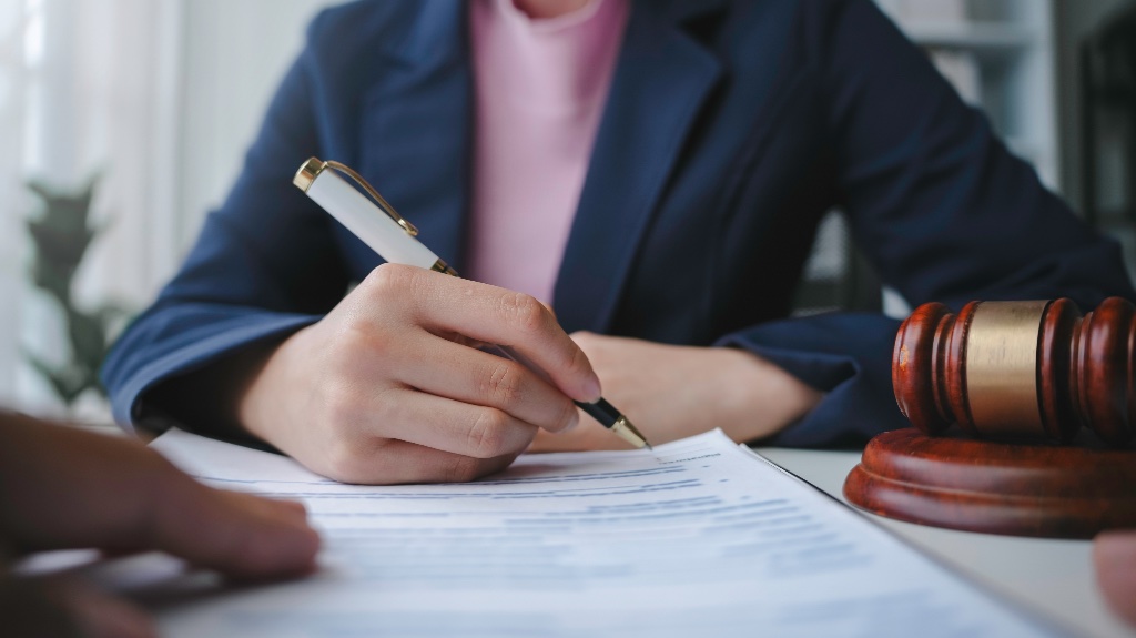 Lawyer looking over a will
