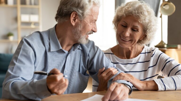 couple looking at each other writing will